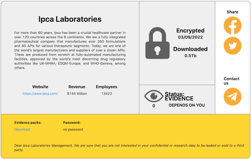 Ipca Labs hacked