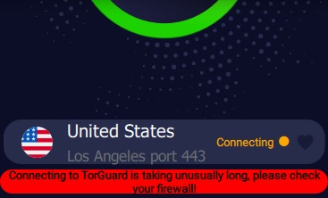 TorGuard connecting error