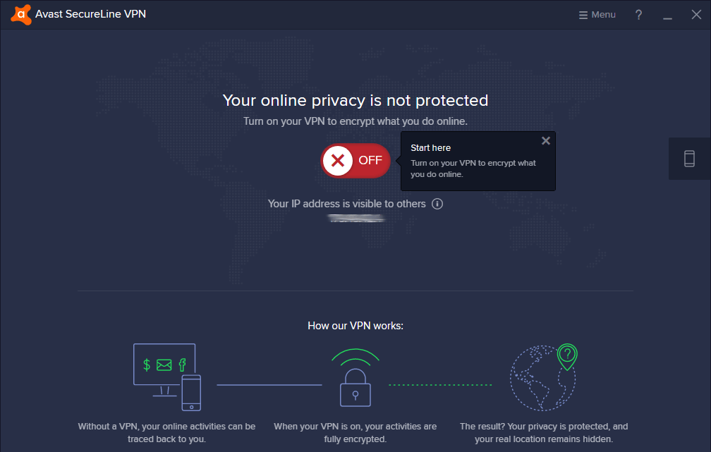 Prueba de VPN de Avast Secureline