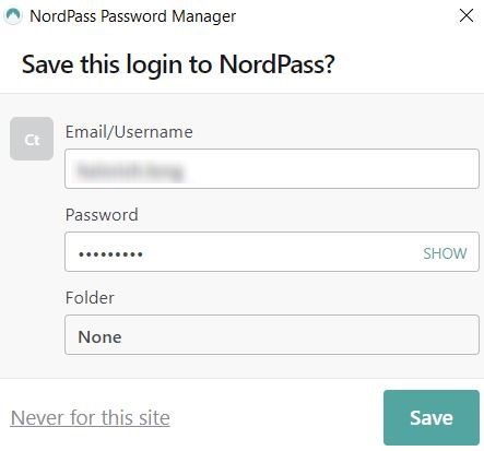 NordPass Saving Logins