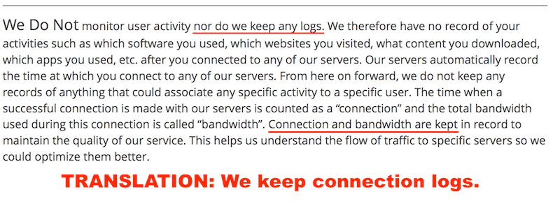 VPN logs not true