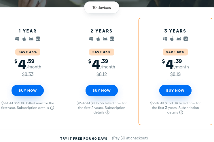 Avast VPN price