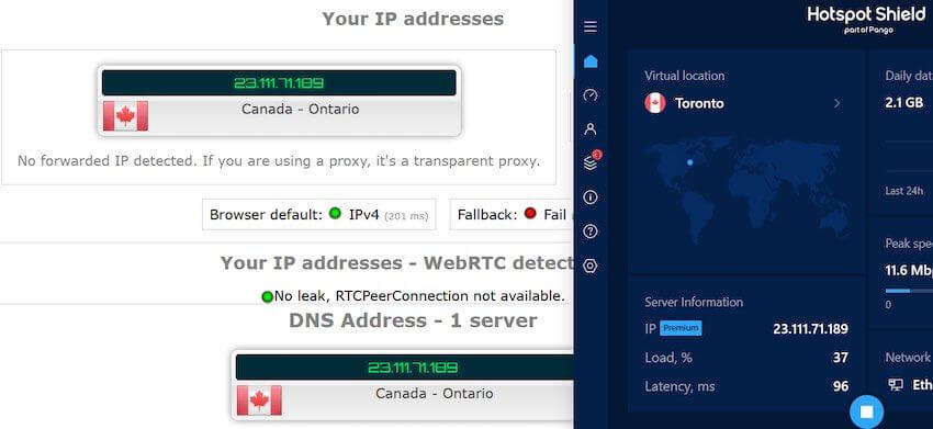 hotspot shield VPN windows test