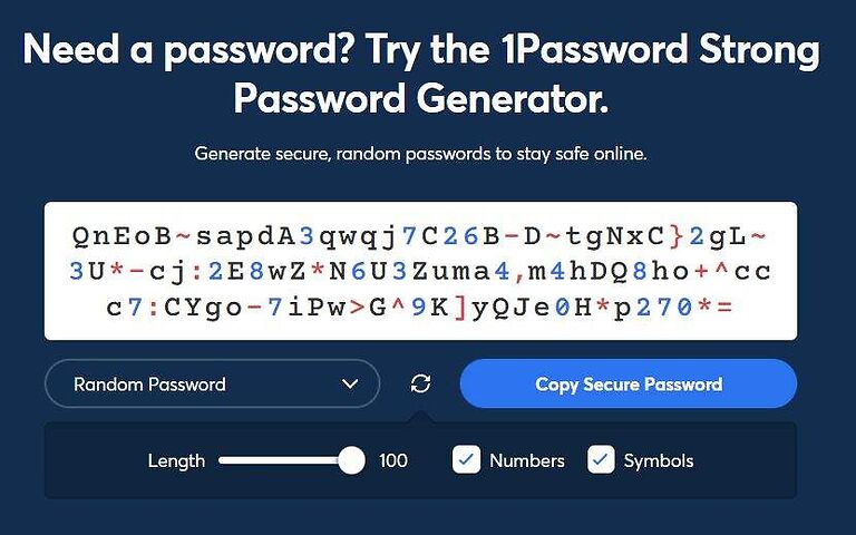 1Password  Password Generator