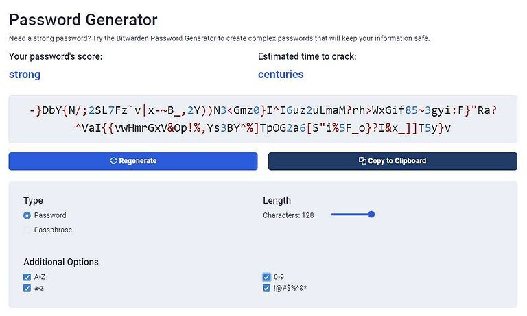 Bitwarden Password Generator