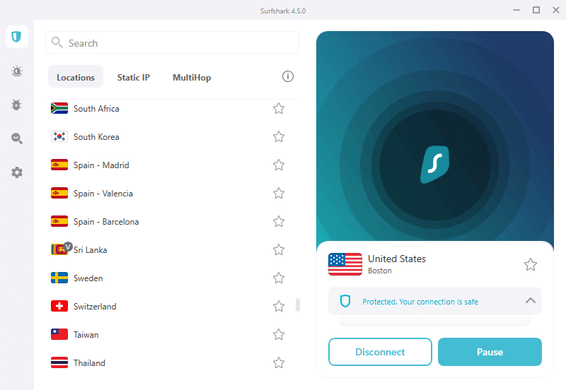 Surfshark Windows app v 4.5.0 vs Atlas VPN