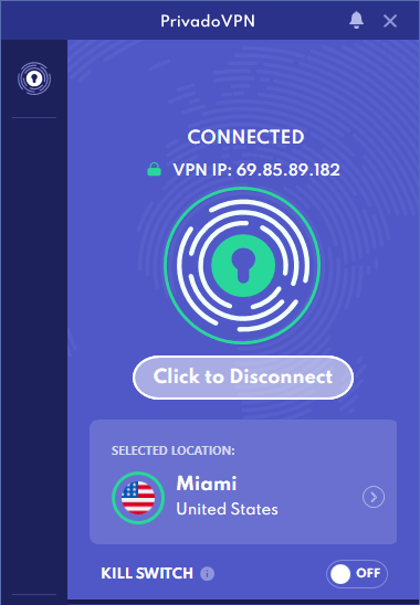 PrivadoVPN Windows app test