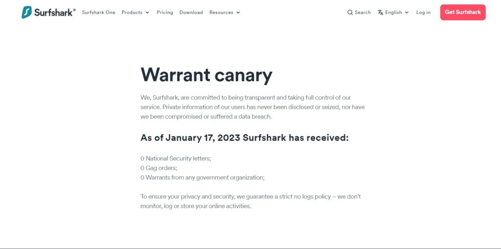 Watch YouTube TV with VPN: Surfshark warrant canary