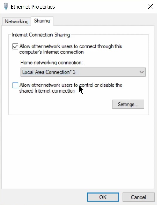Share internet connection
