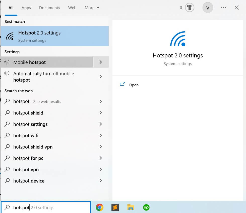 Chromecast VPN: Hotspot settings