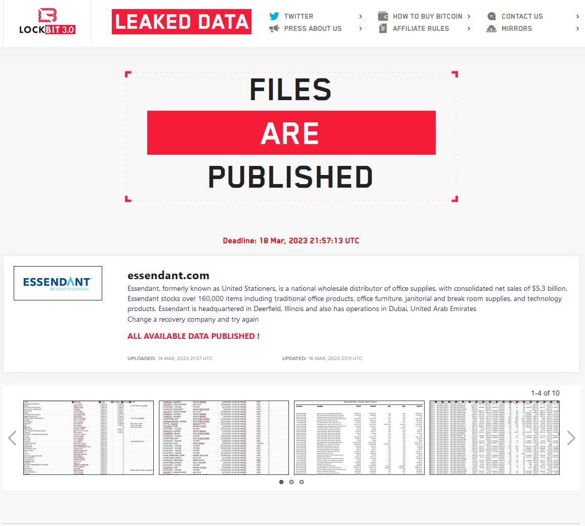 Office Supplies Giant Essendant Was Hit by Ransomware RestorePrivacy