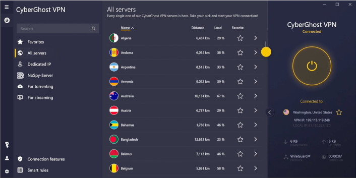 CyberGhost apps vs NordVPN