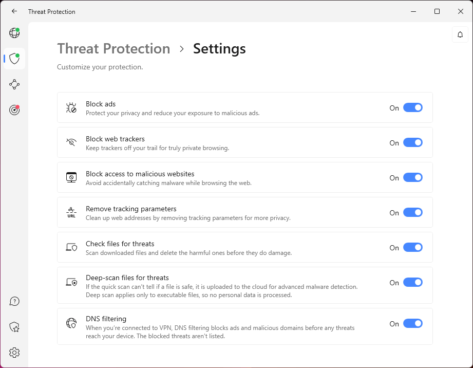 Threat Protection - best VPNs for gaming
