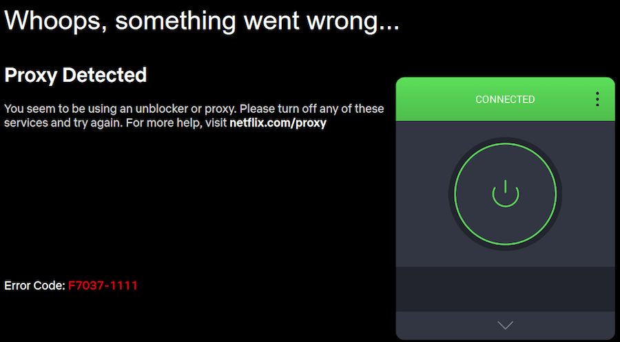 Netflix VPN error