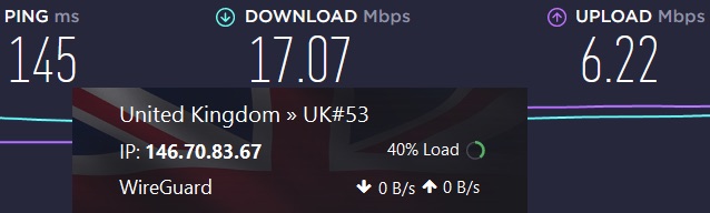 Los servidores de Proton VPN UK fueron súper lentos