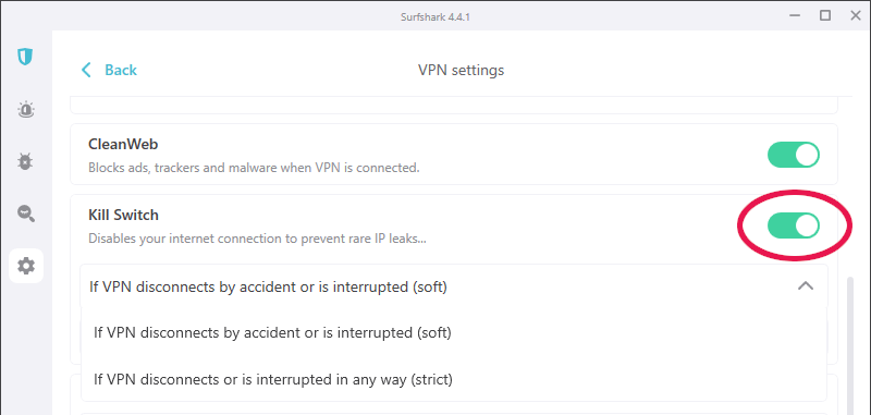 Surfshark VPN Kill Switch