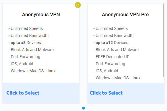 Plan VPN anónimo de Torguard