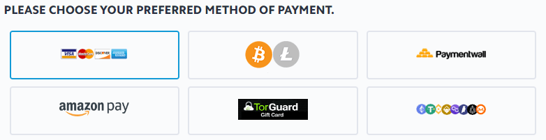TorGuard payment methods price