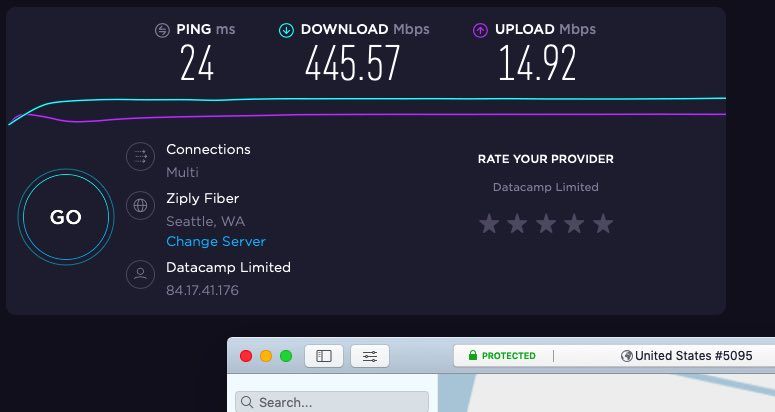 Οι ταχύτητες VPN.ac vs nordvpn