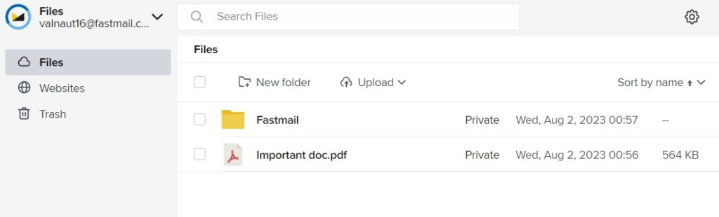 Fastmail files