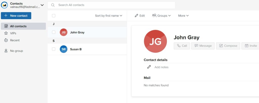 Fastmail contacts
