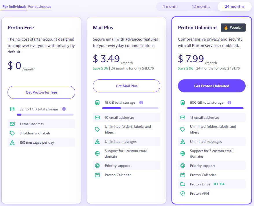 ProtonMail price discount