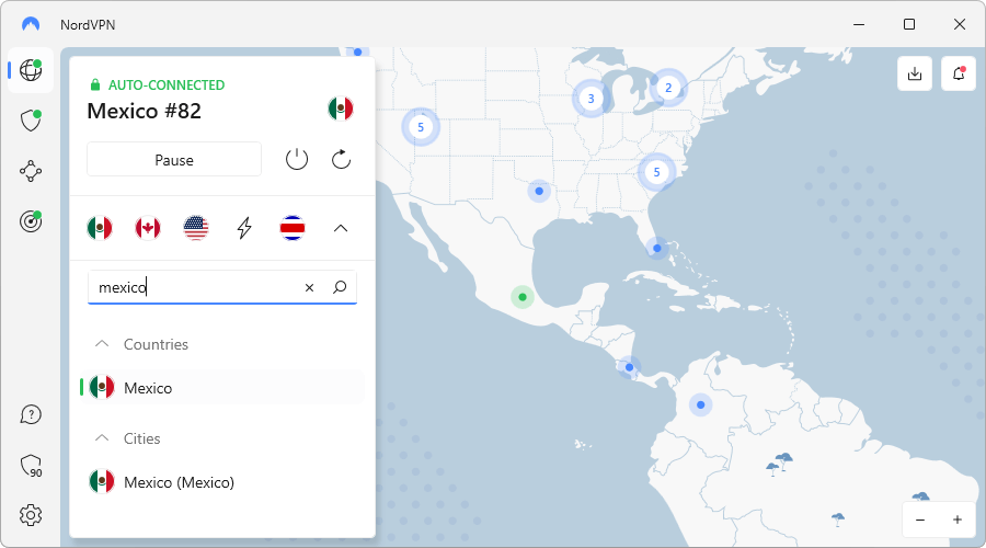 NordVPN connected to Mexico for Binance.com access.