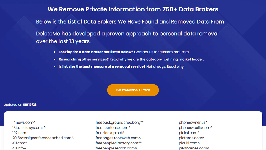 DeleteMe Data Brokers
