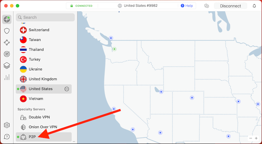 NordVPN torrengint P2P servers