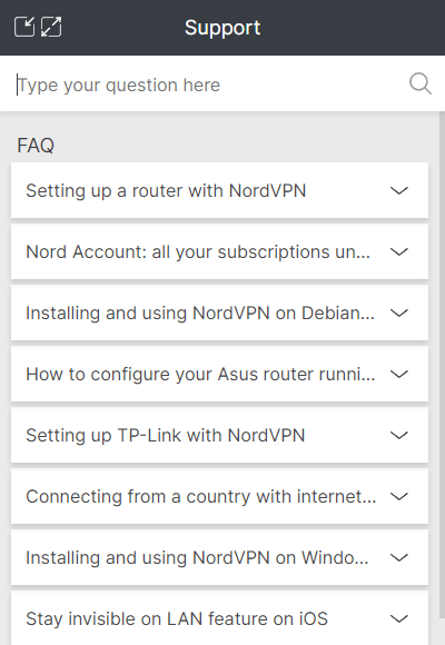 NordVPN chat support