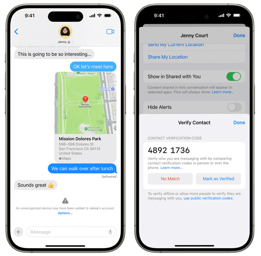 Apple Key Verification on the iMessage