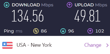 PrivateVPN test for speed New York