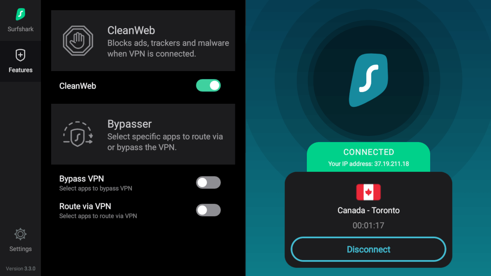 Surfshark VPN on Android TV