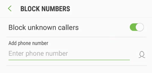 Android call blocking feature