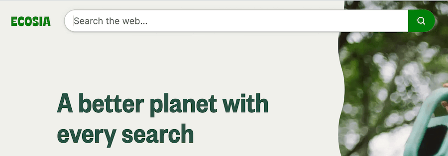 Ecosia private search engine