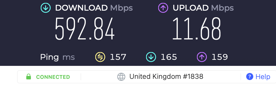 UK speeds with Mullvad VPN and NordVPN