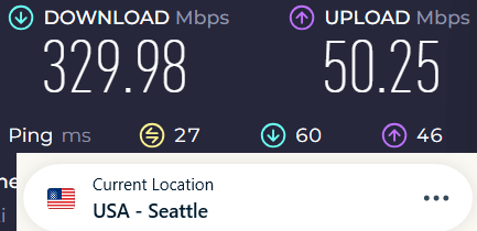 ExpressVPN connecting to a server in Seattle