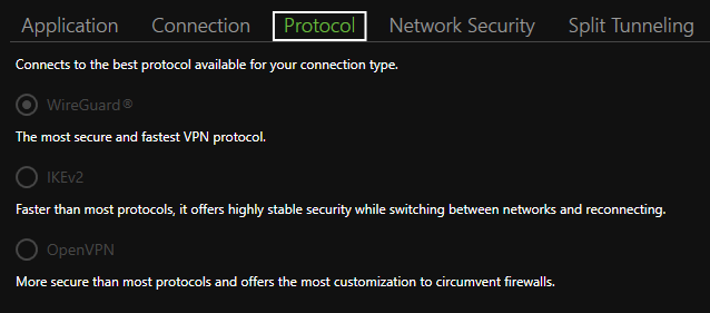 IPVanish choose a VPN protocol