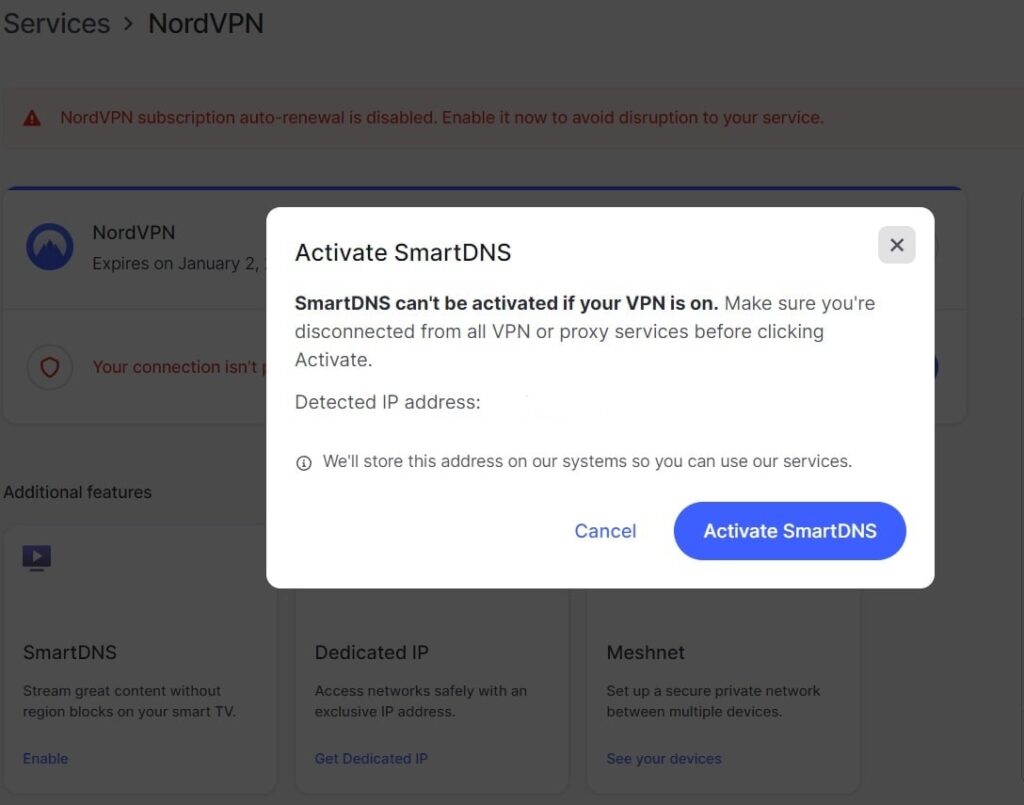 Gaming with NordVPN: Activate SmartDNS