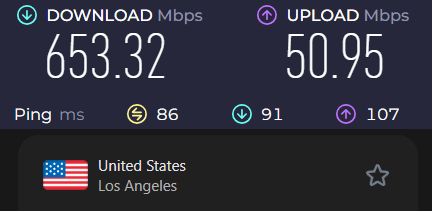 Surfshark VPN speed LA