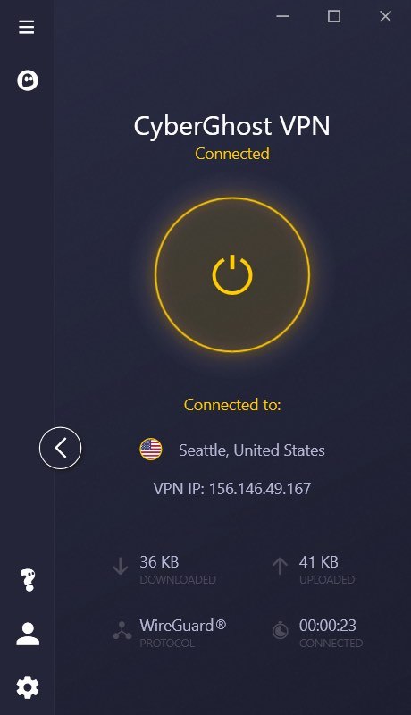 Testing out CyberGhost VPN for the free trial