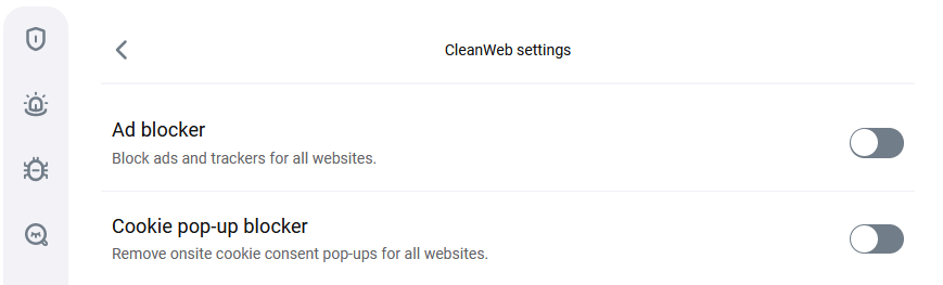 CleanWeb settings