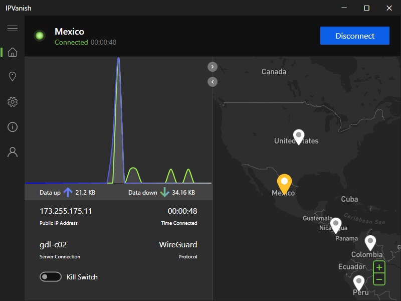 IPVanish vs Surfshark - Windows app