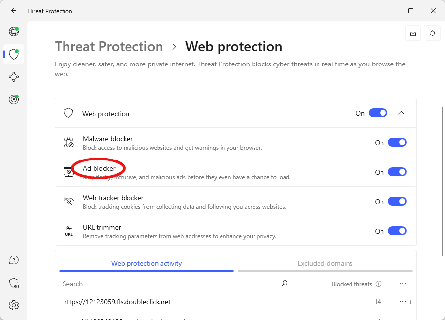 NordVPN Threat Protection, Web Protection, Ad blocker