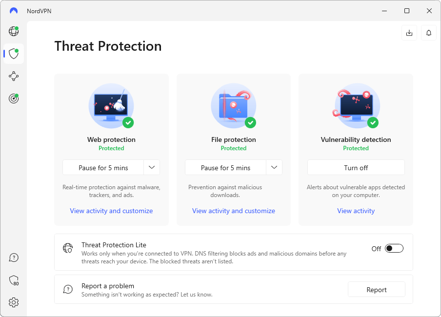 NordVPN Threat Protection with ad blocking