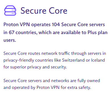 Proton VPN Secure Core Servers