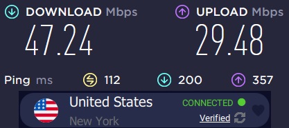 TorGuard VPN New York speed test