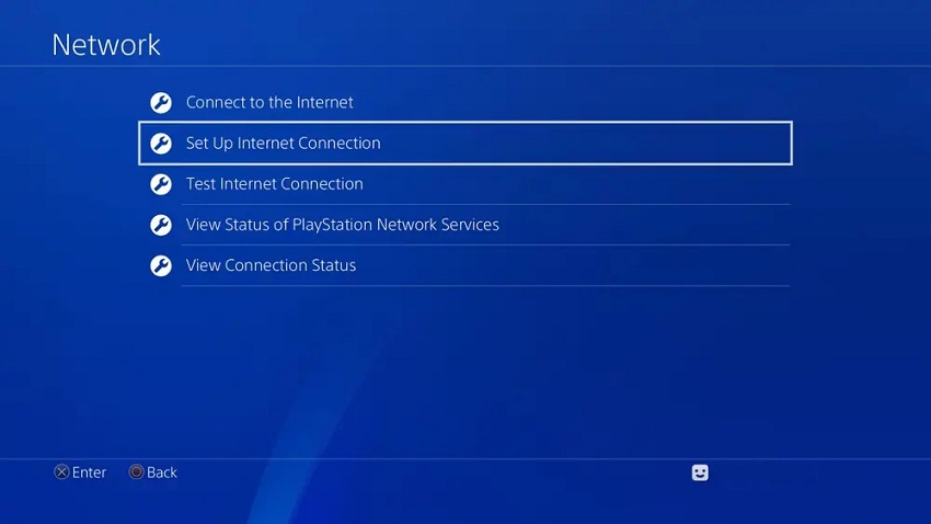 Setting up Internet connection PS4