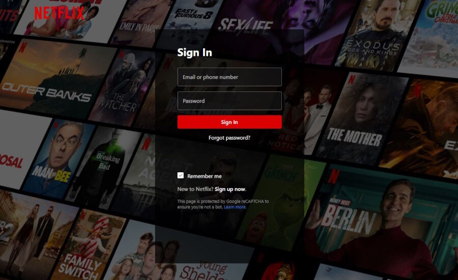 Netflix US sign in