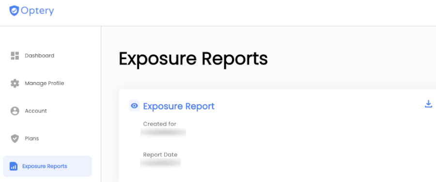 Optery exposure reports